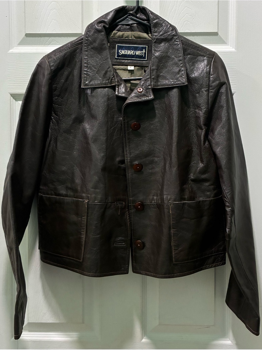 Vintage Saguaro West Women's Dark Brown Leather Jacket